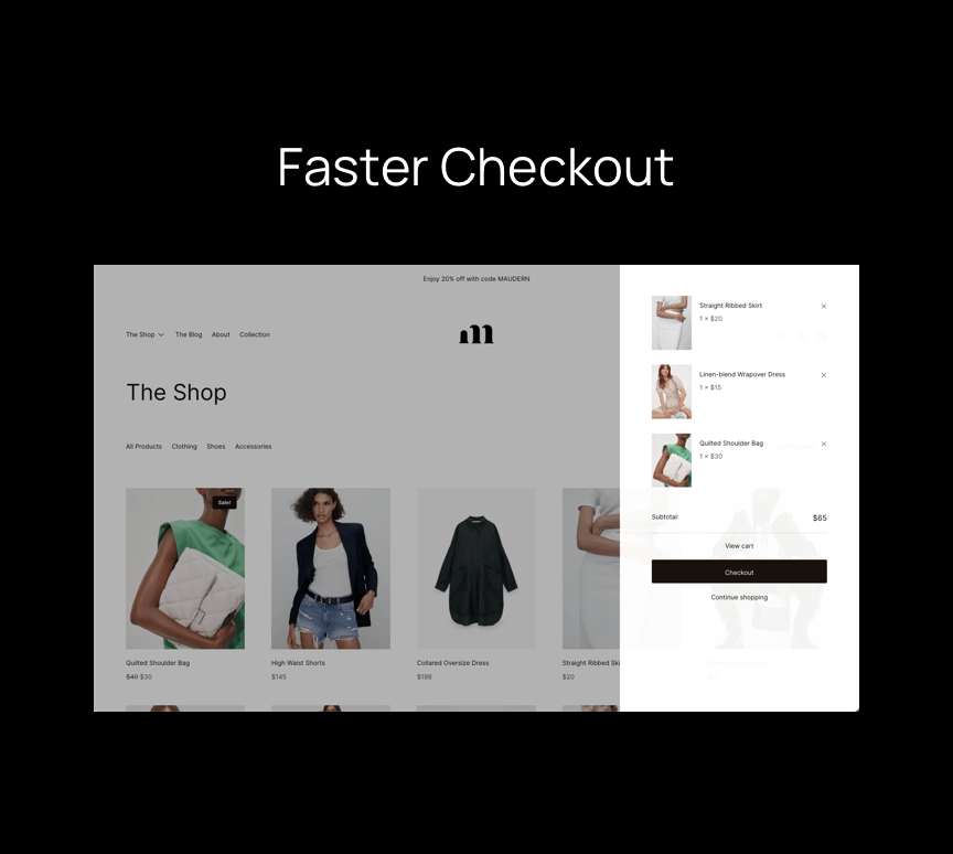Maudern Minimal Fashion Theme - Minicart